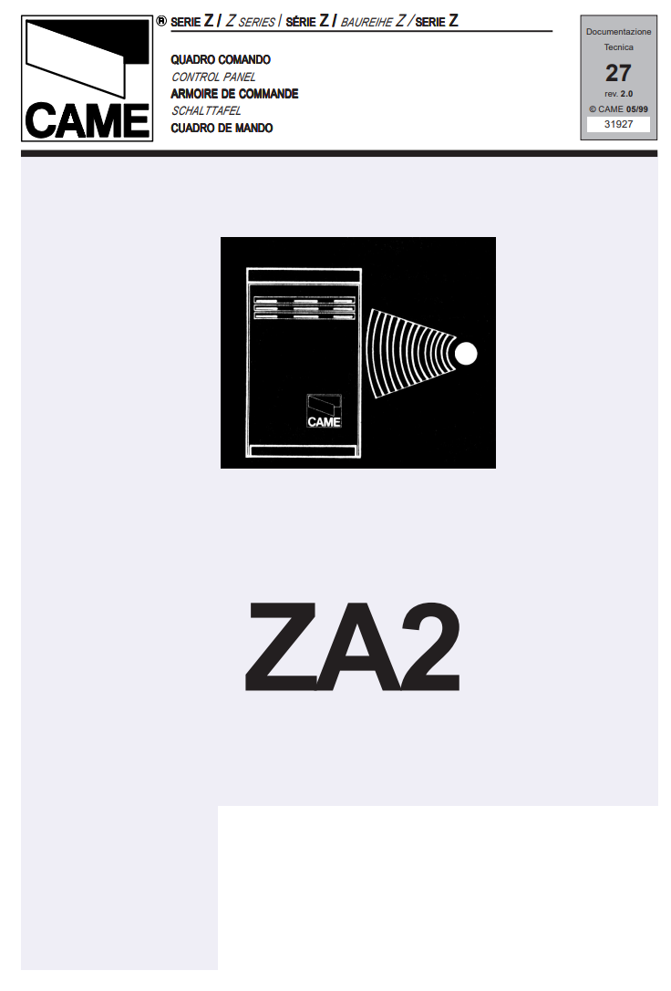 Manuale Came ZA2 PDF