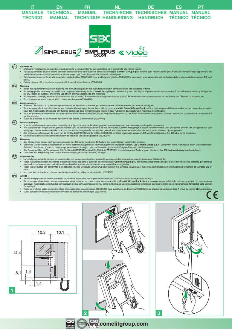 Manuale Comelit Genius 5801​ - 5802 PDF