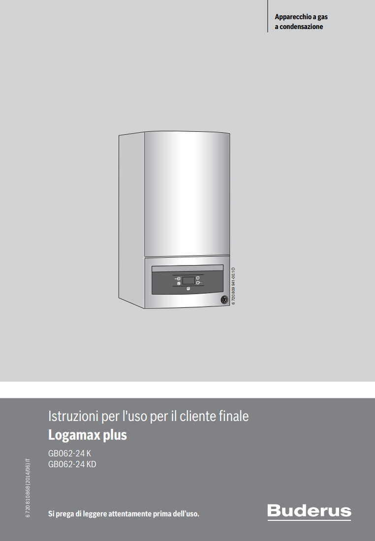 Manuale Caldaia Buderus Logamax Plus GB062 PDF