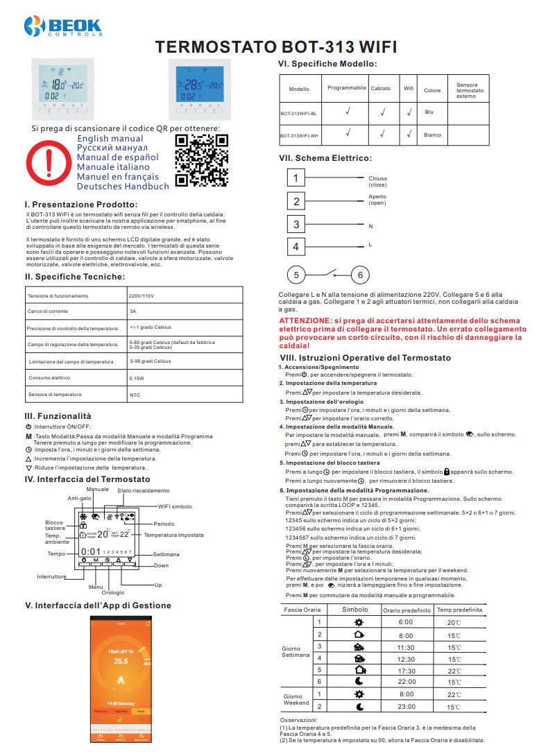 Manuale Beok BOT-313 WIFI PDF