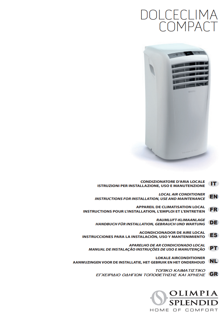 Manuale Deumidificatore Olimpia Splendid Dolceclima Compact 8 PDF