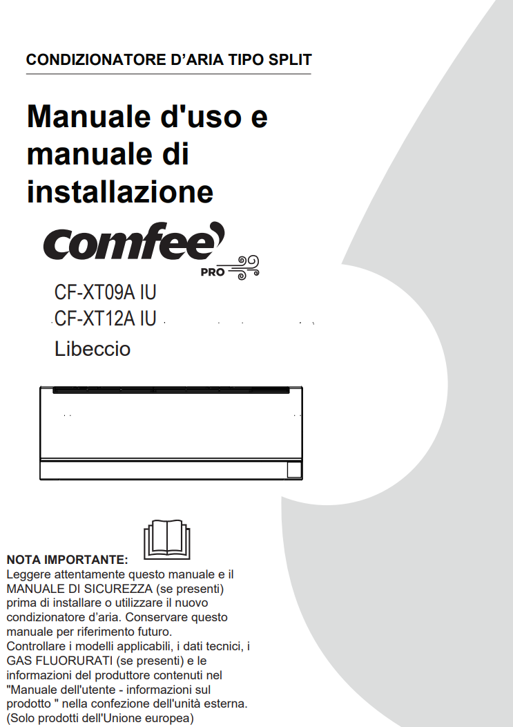 Manuale Condizionatore a Parete Comfee Libeccio PDF