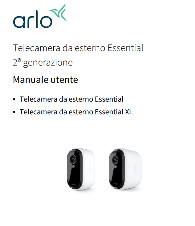 Manuale Arlo Essential - Essential XL PDF