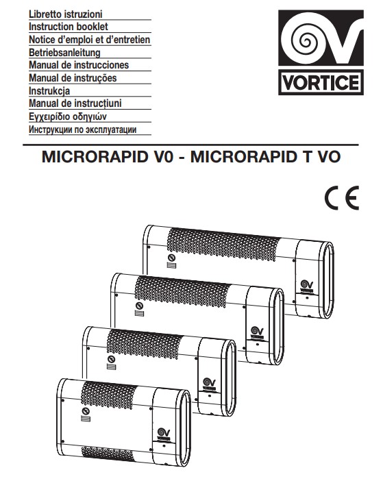 Manuale Aspiratore Vortice MICRORAPID V0 - MICRORAPID T VO PDF