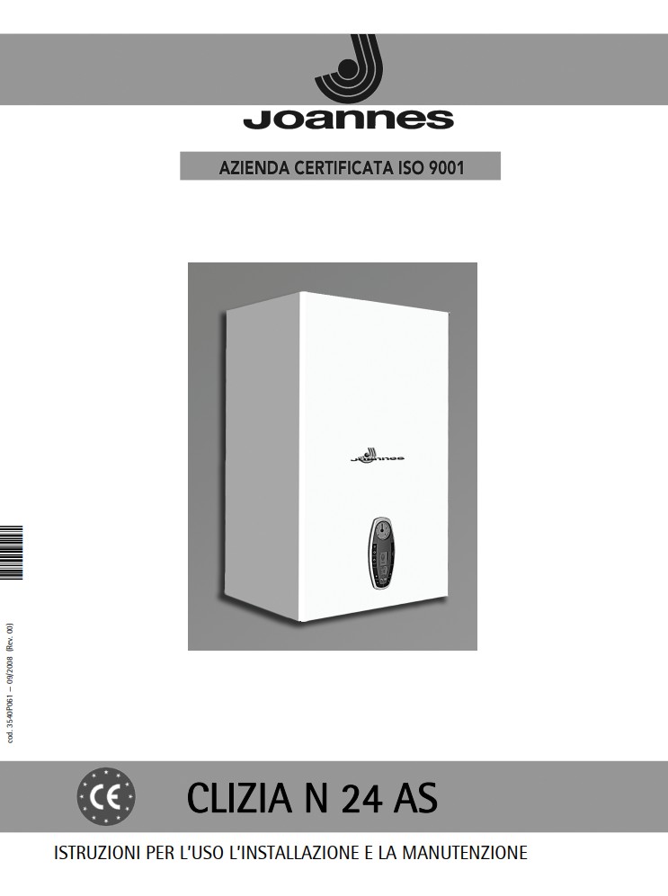 Manuale Caldaia Joannes CLIZIA N 24 AS PDF