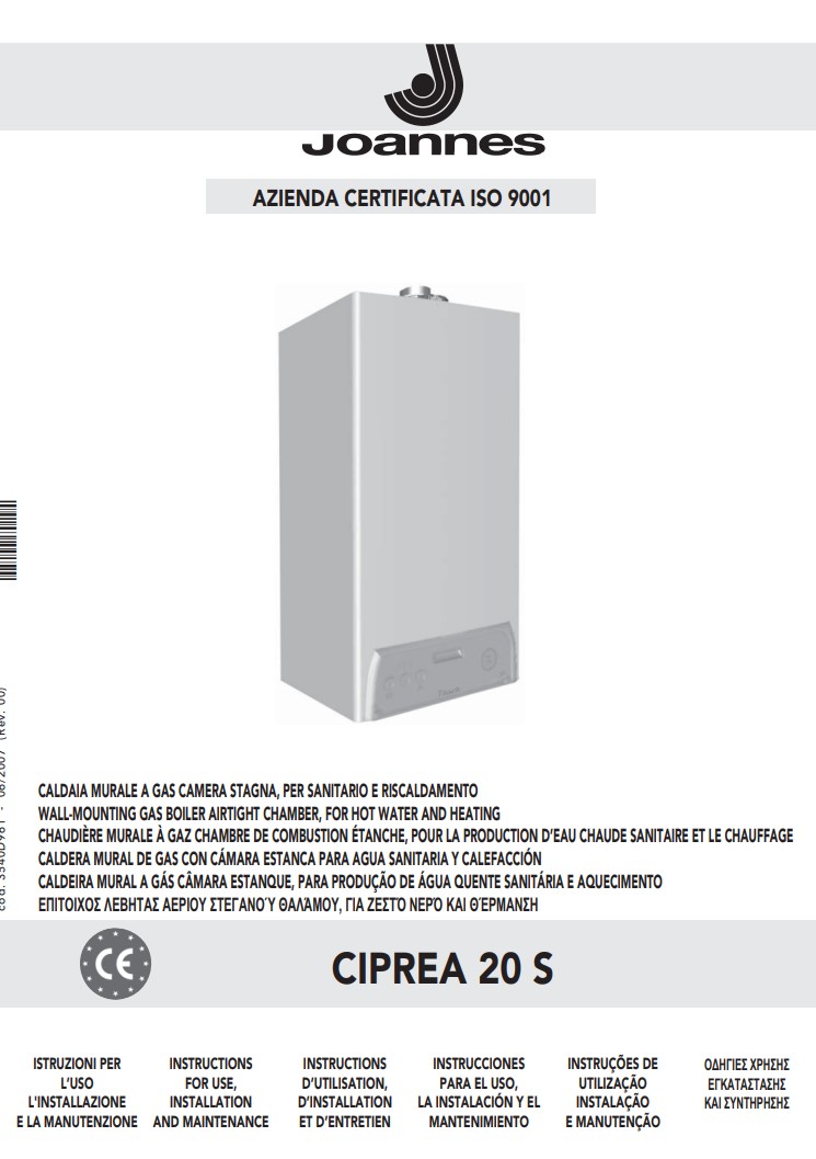Manuale Caldaia Joannes Ciprea 20 S PDF