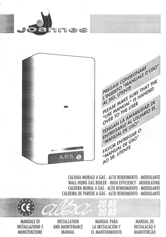 Manuale Caldda Joannes Alba 20 BE - 20 BS PDF
