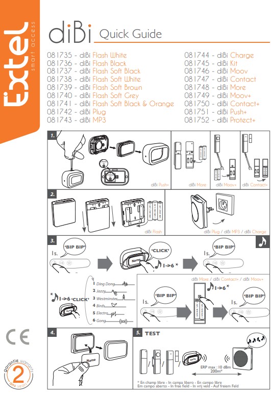 Manuale Extel diBi Flash - Plug - Moov - More - Contact PDF