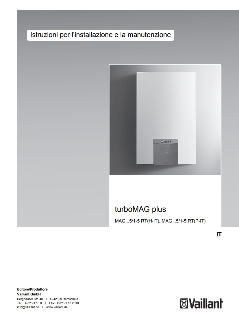 Manuale Scaldabagno Vaillant turboMAG plus PDF