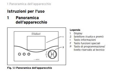 Manuale Termostato Vaillant calorMATIC 240 PDF