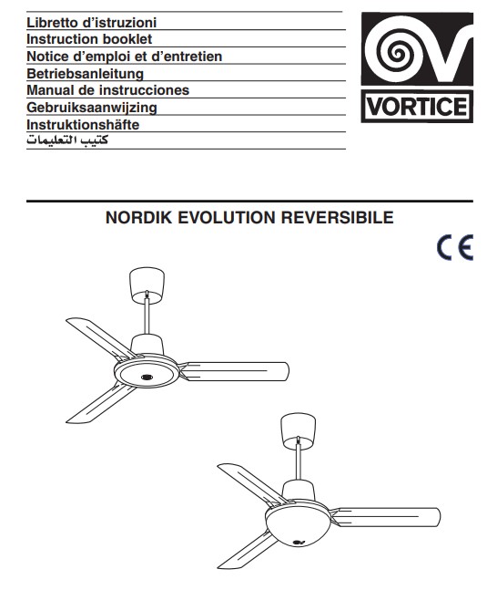 Manuale Ventilatore Vortice Nordic Evolution Reversibile PDF