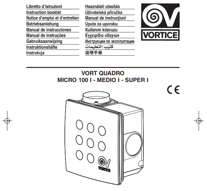Manuale Vortice Quadro MICRO 100 I - MEDIO I - SUPER I PDF